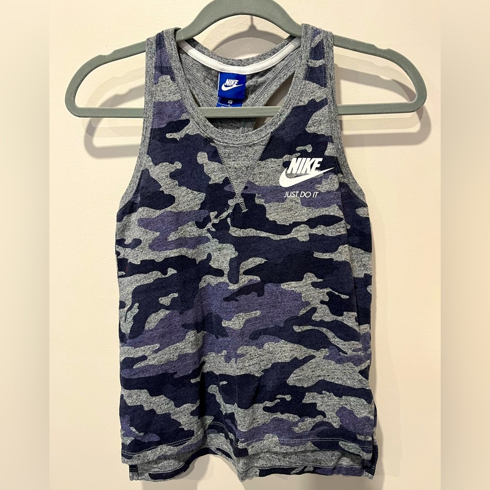 Nike camo racer back tank youth L